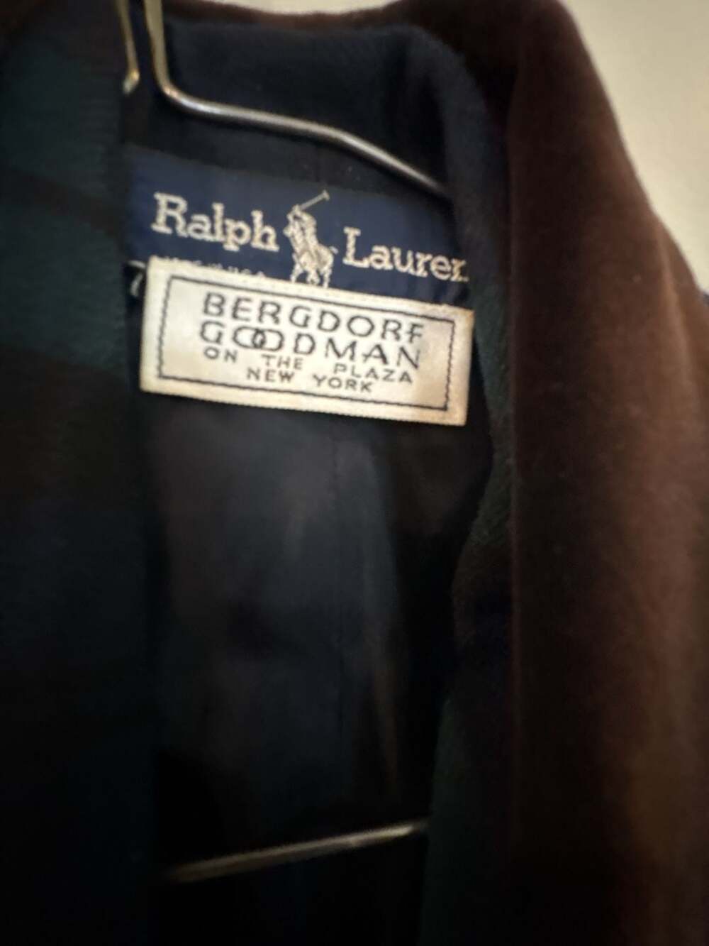 Vintage Ralph Lauren Plaid Double Breasted Blazer Velvet Collar & vest size M /8 - Picture 3 of 13